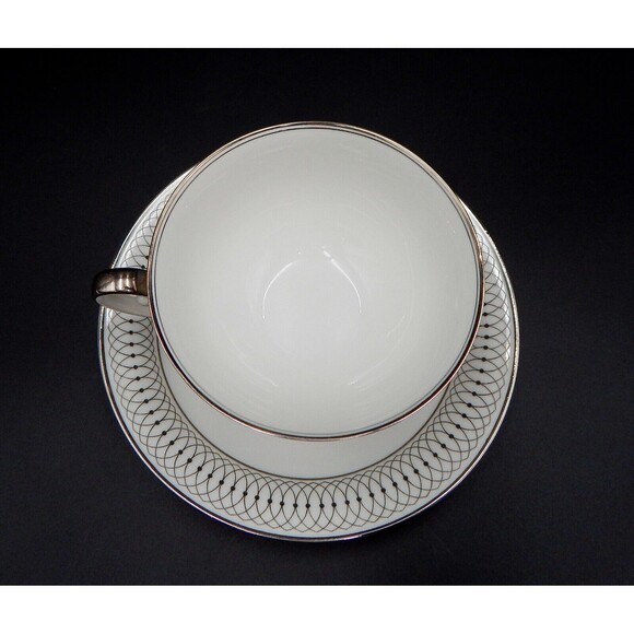 Tirschenreuth Bavaria The Elgin Teacup And Saucer Germany Silver Set of 2 - Picture 9 of 15